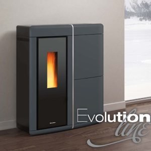 EVELYNE IDRO 2.0 Airtight, ventilated, slim pellet thermo-stove