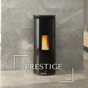 PAMELA CRYSTAL BLSC Ventilated and hermetic pellet stove