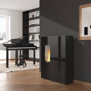 SHARON PLUS CRYSTAL Tight and hermetic pellet stove with ducting system